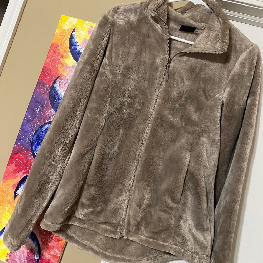 🎉3/$20 CLEAR OUT SALE🎉 Tan Fur Fuzzy Zip-Up Jacket
